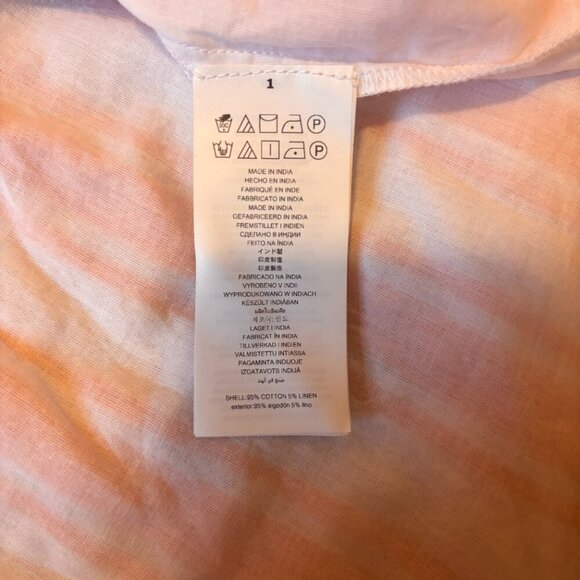 MICHAEL KORS Womens Orange Striped Flutter Sleeve Dress Sz L NEW - Linen Blend - Picture 4 of 8